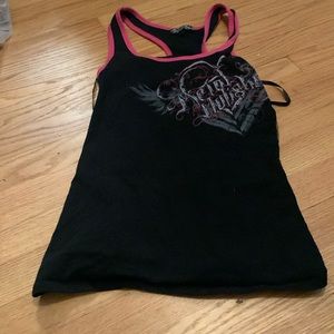 Metal Mulisha tank. Size small. Has mesh design on lower back.